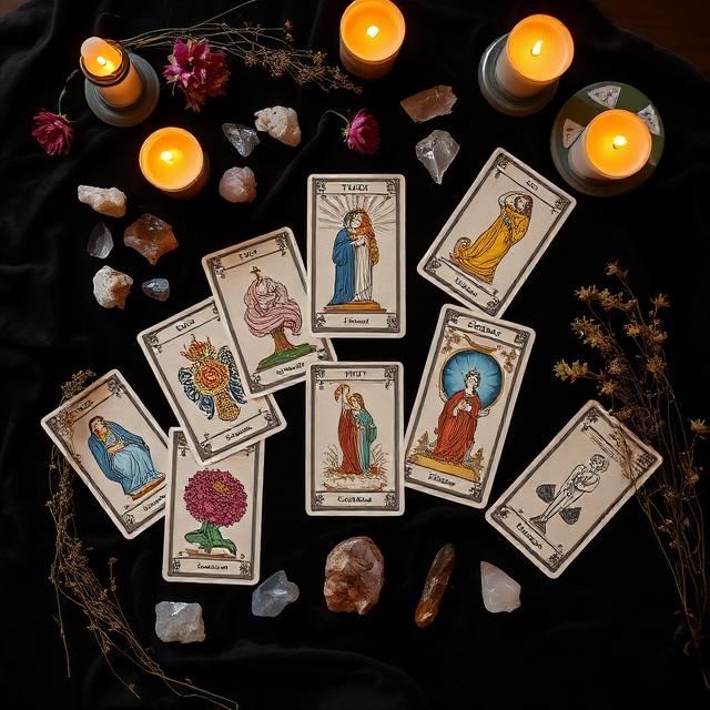 Tarotové karty a krystaly