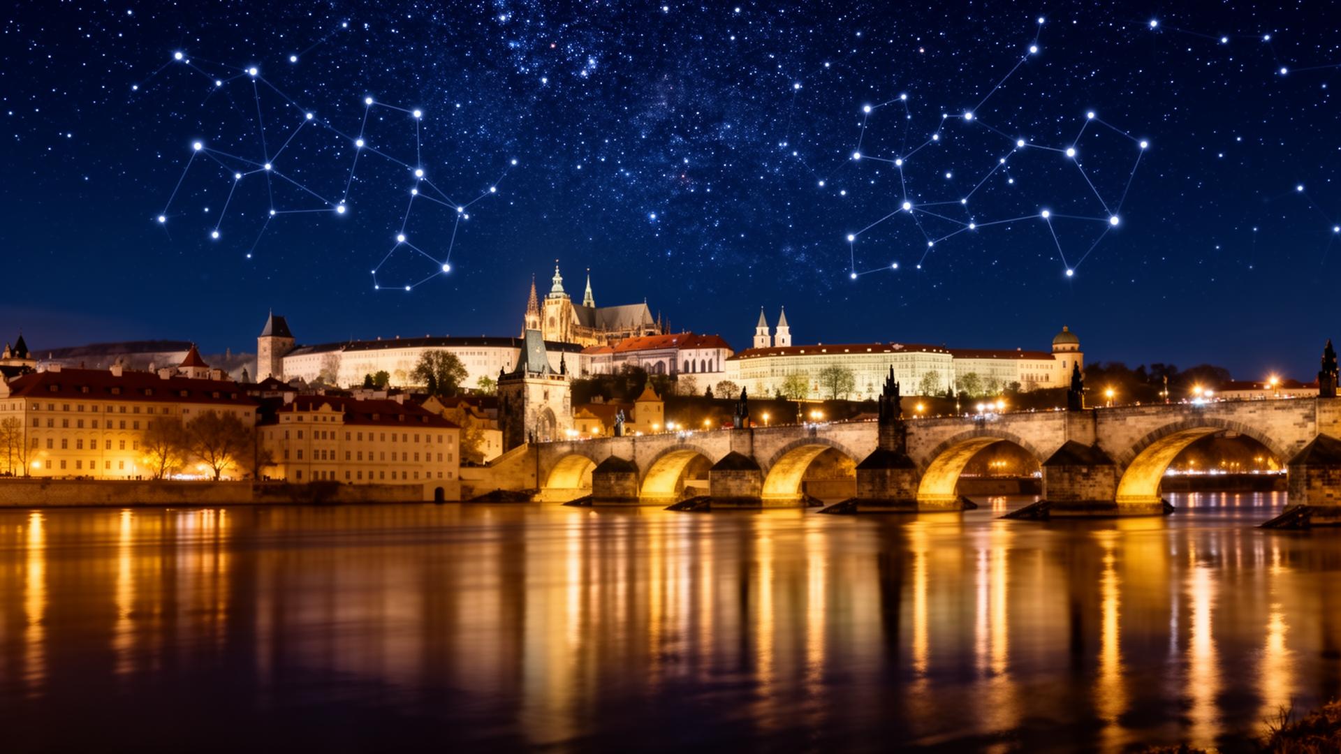 Pražský hrad pod hvězdnou oblohou